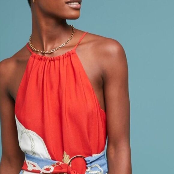 💯 Anthropologie Maeve Onsen Scarf-Printed Dress - Picture 2 of 4